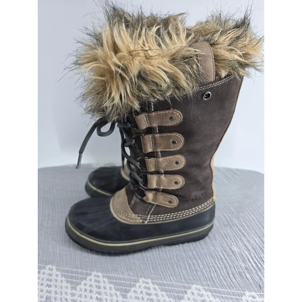 Sorel Joan of Arctic Brown Waterproof Winter Snow Boots NL1540-051 Womens 8